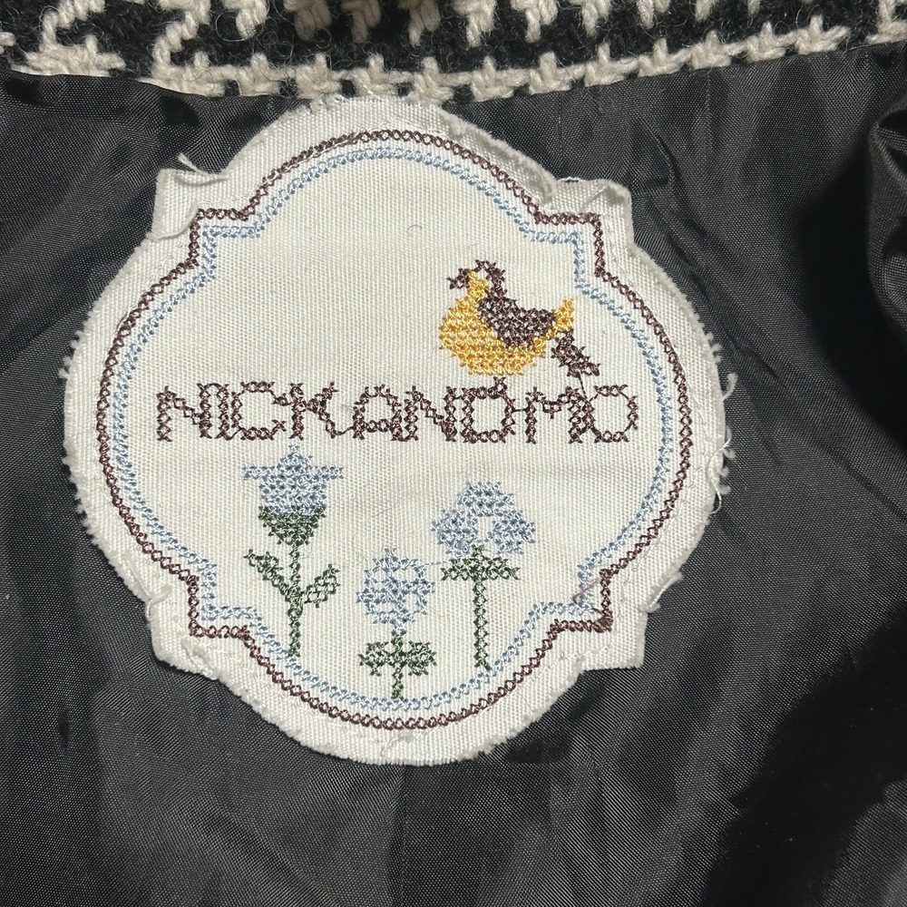 Nick &‎ Mo Black White Houndstooth Peacoat Jacket Women's Medium Double Breasted - Picture 6 of 16